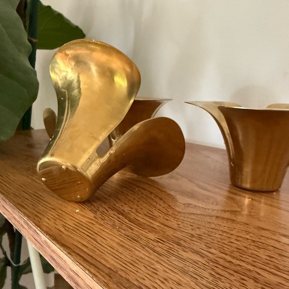 3 Stackable Brass IKEA design STILLHET Tealight/Votive Holders 3"H x 5.5"W - Picture 3 of 6